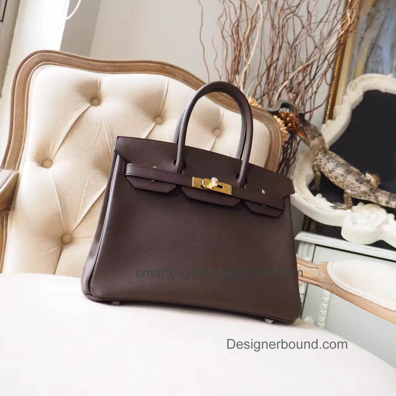 Hermes Birkin 30 Handbag in ck47 Chocolate Epsom GHW